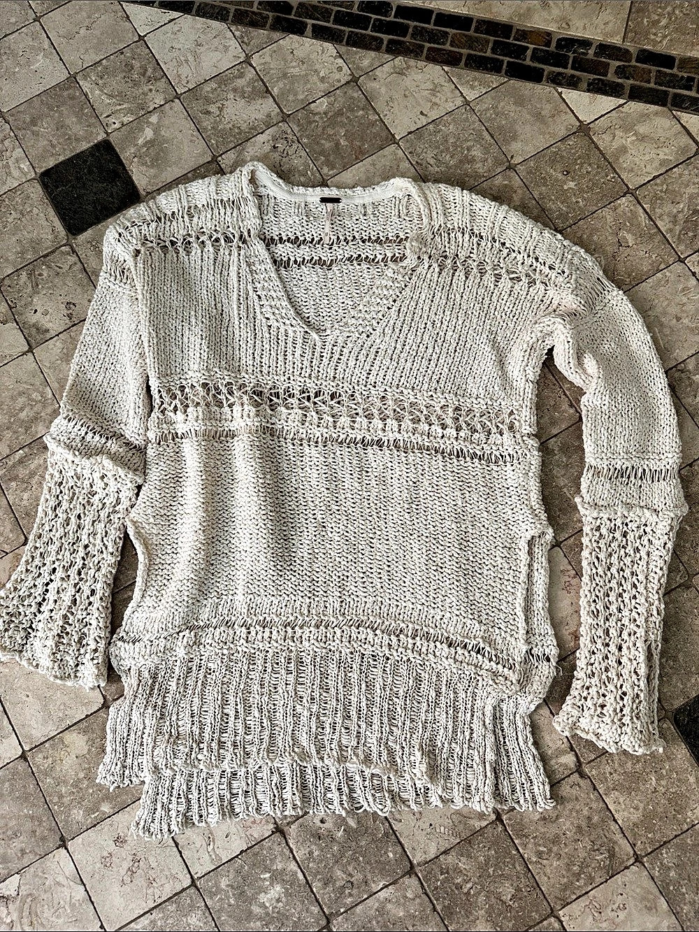 Free People Hot Tropics Pullover Open Knit Sweater X-Small